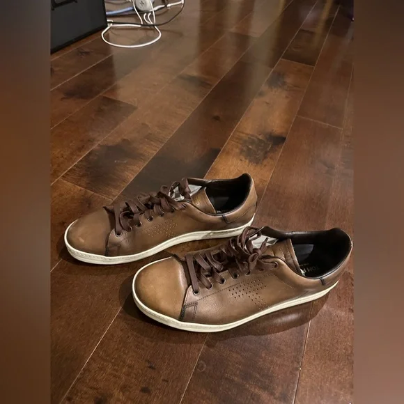 Tom Ford Brown Leather Sneakers sz.12 - Picture 8 of 13